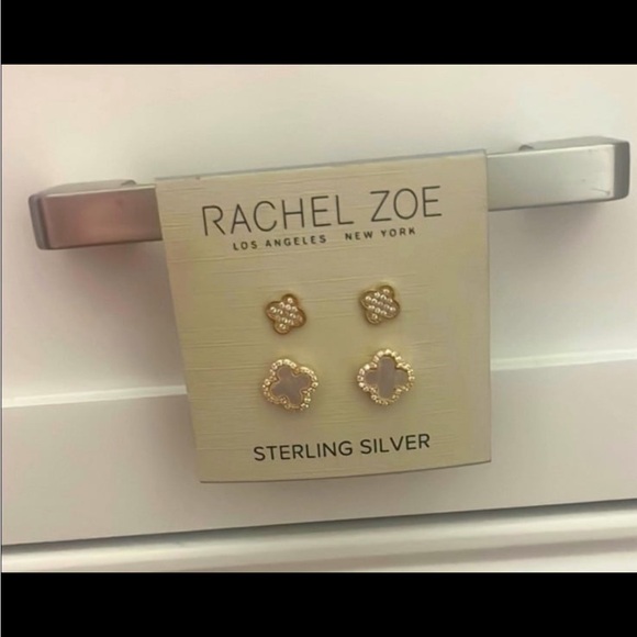 Rachel Zoe Sterling Silver Clover Earring Set - Picture 1 of 1